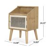 Nightstand with Rattan Decorated for Living Room & Bedroom