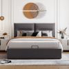 Upholstered Platform Queen Size Bed w/ Storage