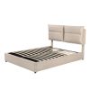 Upholstered Platform Queen Size Bed w/ Storage