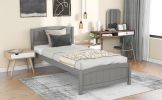 Twin Wood Platform Bed with Headboard and Footboard