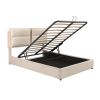 Upholstered Platform Queen Size Bed w/ Storage