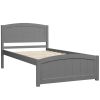 Twin Wood Platform Bed with Headboard and Footboard