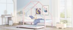 Metal House Bed With Trundle;  Twin Size House Bed