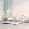 Metal House Bed With Trundle;  Twin Size House Bed