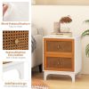 Nightstand with Rattan Decorated for Living Room & Bedroom