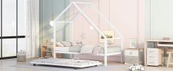 Metal House Bed With Trundle;  Twin Size House Bed