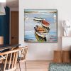 Hand Painted Oil Painting Rowboat Nordic Seascape