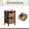 3/4-Tier Nightstand w/ Seagrass Baskets