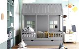 Children's Twin House Trundle Bed