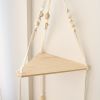 Handwoven Wooden Triangle Rack for Flower Pots, Pendants, and Room Decor