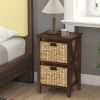 3/4-Tier Nightstand w/ Seagrass Baskets