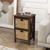 3/4-Tier Nightstand w/ Seagrass Baskets