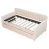 Twin Size Upholstered Daybed with Drawers