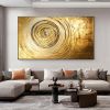 Hand Painted Oil Painting Abstract Minimalist Golden Decor