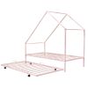 Metal House Bed With Trundle;  Twin Size House Bed