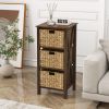 3/4-Tier Nightstand w/ Seagrass Baskets