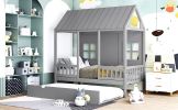 Children's Twin House Trundle Bed