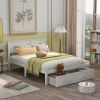 Full Size White Wooden Bed Frame with Underbed Storage Drawers - Ultimate Practicality and Comfort, Perfectly Fits Any Home Decor