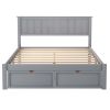 Full Size White Wooden Bed Frame with Underbed Storage Drawers - Ultimate Practicality and Comfort, Perfectly Fits Any Home Decor