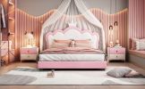 Full size Upholstered Princess Bed With Crown Headboard