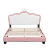 Full size Upholstered Princess Bed With Crown Headboard