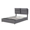 Upholstered Platform Queen Size Bed w/ Storage