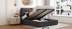 Upholstered Platform Queen Size Bed w/ Storage