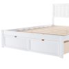 Full Size White Wooden Bed Frame with Underbed Storage Drawers - Ultimate Practicality and Comfort, Perfectly Fits Any Home Decor