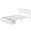 Full Size White Wooden Bed Frame with Underbed Storage Drawers - Ultimate Practicality and Comfort, Perfectly Fits Any Home Decor