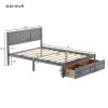 Full Size White Wooden Bed Frame with Underbed Storage Drawers - Ultimate Practicality and Comfort, Perfectly Fits Any Home Decor