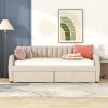 Twin Size Upholstered Daybed with Drawers