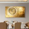 Hand Painted Oil Painting Abstract Minimalist Golden Decor