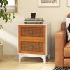 Nightstand with Rattan Decorated for Living Room & Bedroom