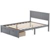 Full Size White Wooden Bed Frame with Underbed Storage Drawers - Ultimate Practicality and Comfort, Perfectly Fits Any Home Decor