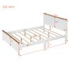 Queen Size Wood Platform Vintage Simple Bed Frame