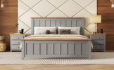 Queen Size Wood Platform Vintage Simple Bed Frame