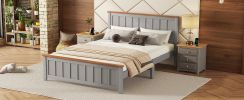 Queen Size Wood Platform Vintage Simple Bed Frame