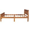 Queen Size Wood Platform Bed with Headboard and Wooden Slat Support