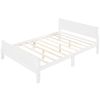 Queen Size Wood Platform Bed with Headboard and Wooden Slat Support