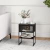 Nightstand/End Table with Flip up Door Storage Shelf