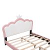 Full size Upholstered Princess Bed With Crown Headboard