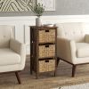 3/4-Tier Nightstand w/ Seagrass Baskets