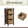 3/4-Tier Nightstand w/ Seagrass Baskets