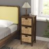 3/4-Tier Nightstand w/ Seagrass Baskets