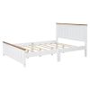 Queen Size Wood Platform Vintage Simple Bed Frame