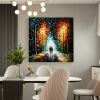 Hand Painted Oil Painting Original Romantic Walk