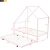 Metal House Bed With Trundle;  Twin Size House Bed