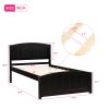 Twin Wood Platform Bed with Headboard and Footboard