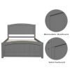 Twin Wood Platform Bed with Headboard and Footboard