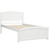 Twin Wood Platform Bed with Headboard and Footboard